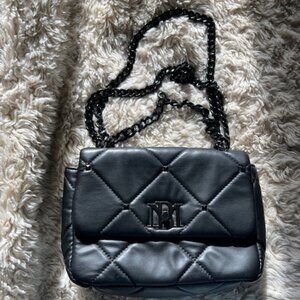 Badgley Mischka Small Quilted  Studded Vegan Leather Black Bag